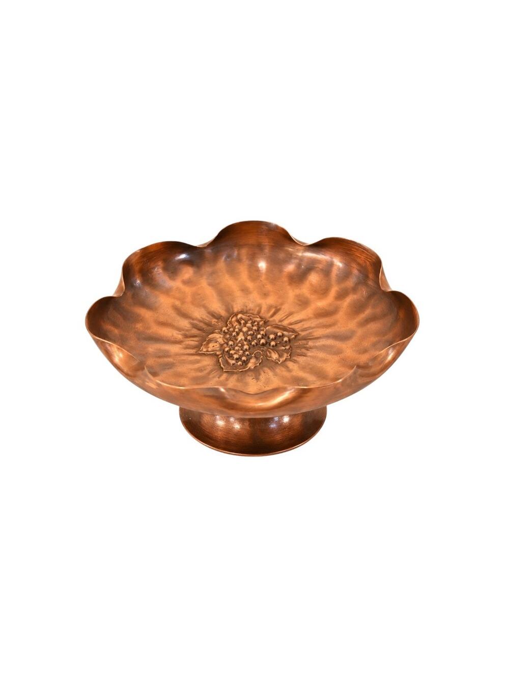 Vintage Gregorian Hammered Solid Copper Bowl #313 Signed